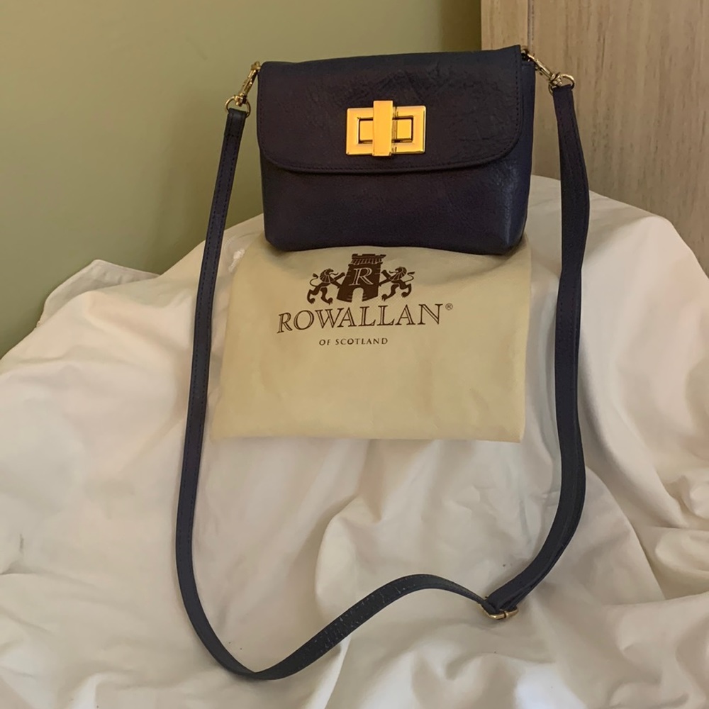 Rowallan of Scotland crossbody mini bag in blue leather